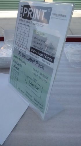 50  NDP Acrylic 8-1/2 x11 Slant Back Sign Holders +10 free cell phone holders
