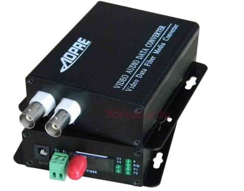 1pair 2 channel video data fiber optic media converter,2v1d,RS485,FC/Single mode