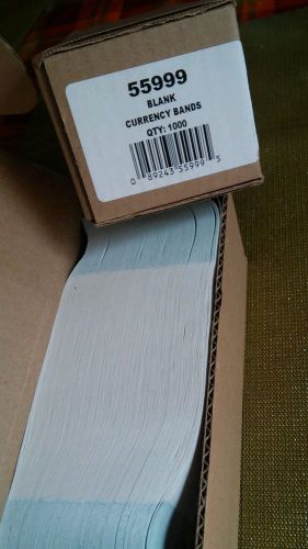 Brand new self adhesive currency straps white 1000-per-pack plain bands 55999