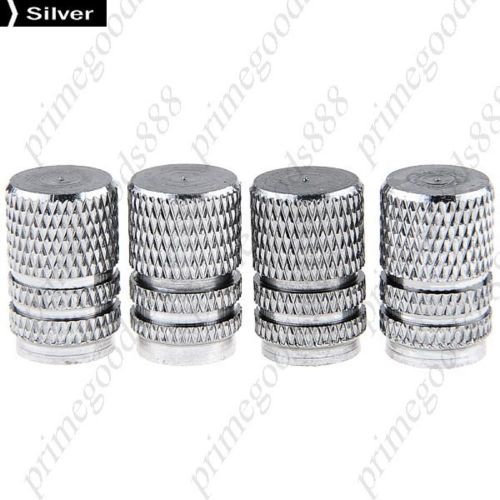 4 Car Alloy Tire Caps Decoration Valve Stem Cap Cover Deal Free Shipping Silver