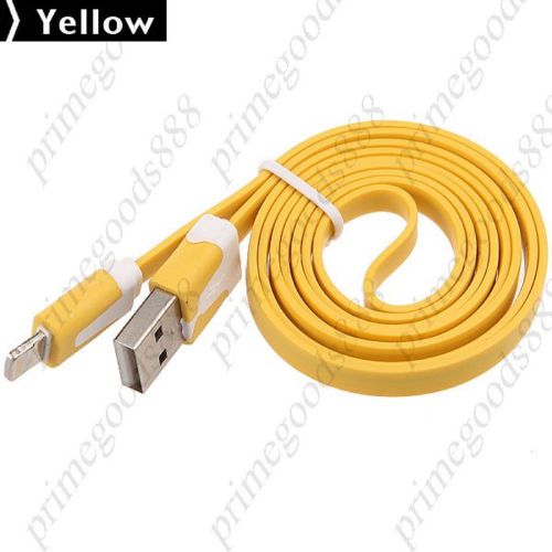 0.9M USB 2.0 Male to 8 pin Lightning Adapter Flat Cable 8pin Charger Cord Yellow