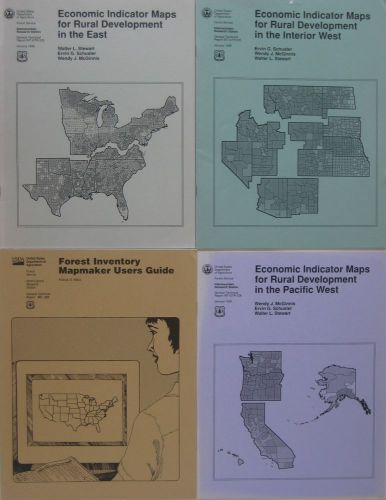 4 Official USDA FOREST SERVICE Timber Industry Economic Reports 1996-2001 w Maps