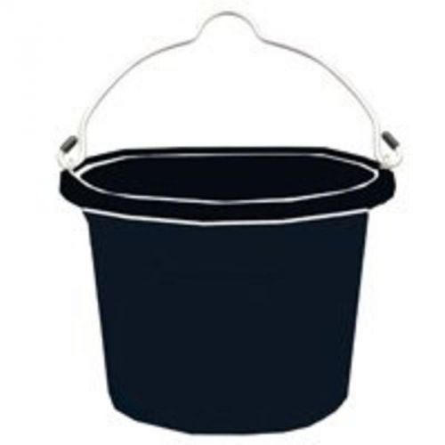 8 Qt Flat Side Bucket Black FORTEX/FORTIFLEX Feeders/Waterers FB108BX