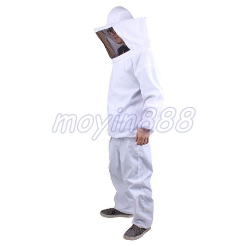 White Beekeeping Jacket Coat Veil Pants Protective Equipment Bee Suit
