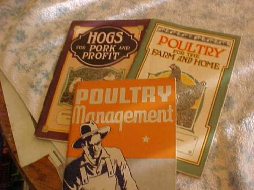 vintage poultry and Hog raising booklets