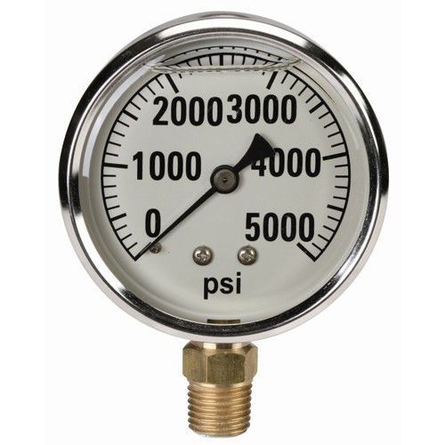 Gauge air tool accessory 5000 psi filled gauge 1/4&#034; thread, 0-5000 psi range for sale