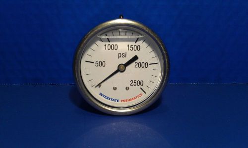 Oil filled pressure gauge 1/4&#034; brass npt back mount 2500 psi 2.5&#034; chrome case for sale