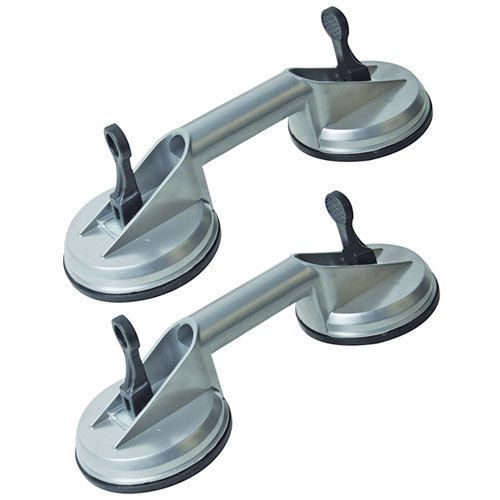 2 PACK OF ALUMINIUM DOUBLE SUCTION CUP GLASS LIFTING HANDLE DENT PULLER TOOL