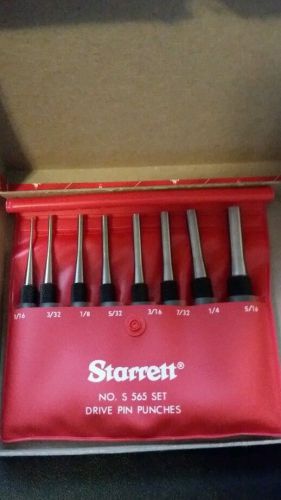 Starrett S565PC  8-Piece Drive Pin Punch Set, USA Made, New