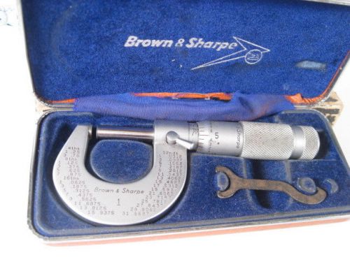 7973 ~ brown &amp; sharpe no.1 slant/line micrometer caliper~  model 599-1 for sale