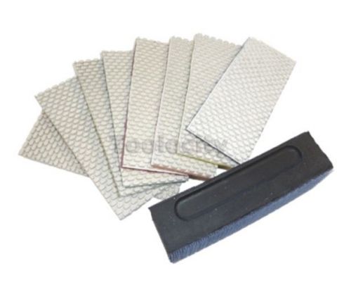 Diamond hand polishing sheets - 8pcs with rubber backer for sale