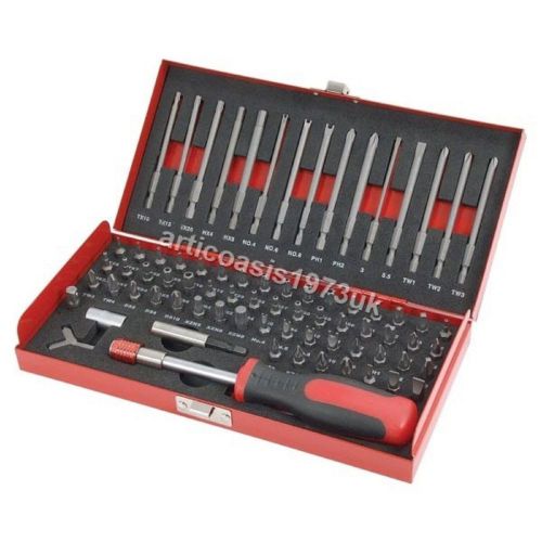 75pc Standard and Extra Long Security Bit Set in Metal Storage Box