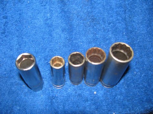 Snap on 3/8 drive deepwell socket lot of 5 for sale