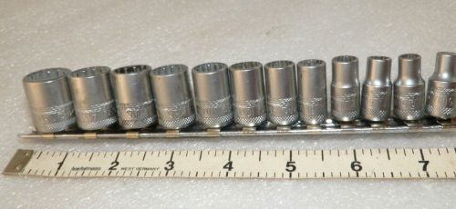 12 piece metric chrome spline socket set 12 pt 3/8&#034; drive mac tools usa (br1 for sale