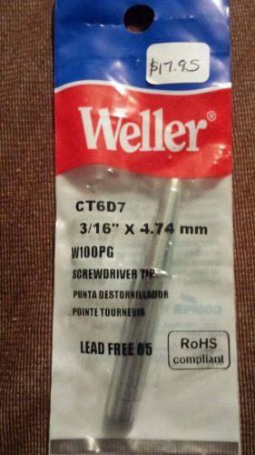 NEW Weller CT6D7 Solder Screwdriver Tip 3/16&#034; W100PG