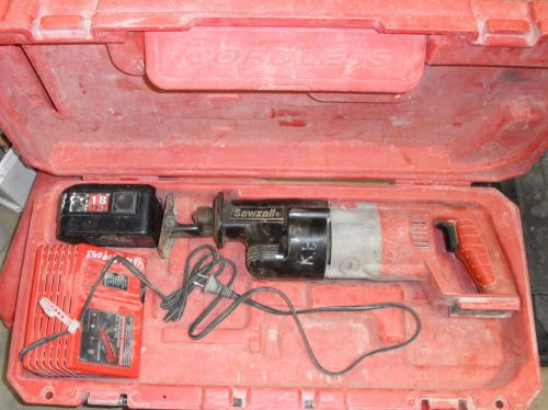 Milwaukee Cordless Sawzall 18V 6515-20 w/battery charger case Variable Speed