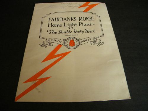 Early 1924 Fairbanks Morse Home Light Plant Catalog Hit &amp; Miss Gas Engine