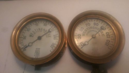 2 x westinghouse air brake gauge,steam engine,locomotive,steampunk ashcroft star for sale
