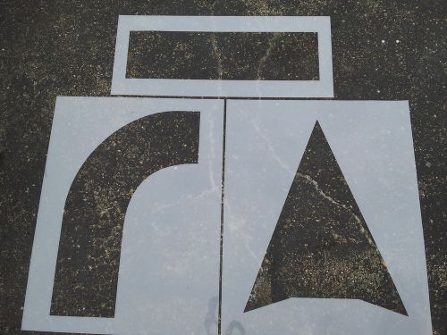 80&#034; parking lot arrow stencil (3) part kit 1/16&#034; parking lot striping stencil for sale
