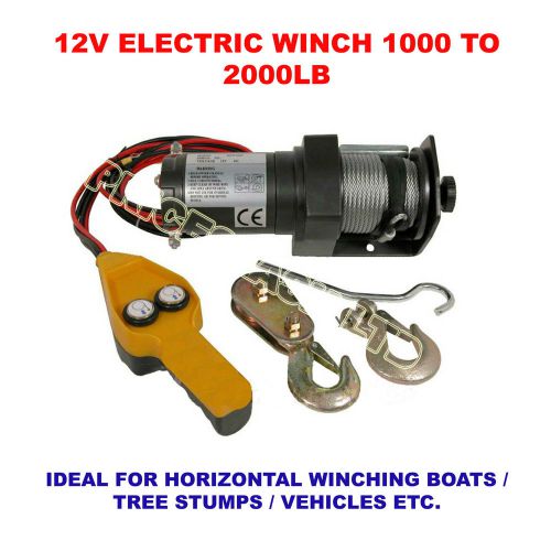 12V HEAVY DUTY BOAT CAR VAN TRAILER 4X4 1000-2000LB ELECTRIC WINCH HOIST