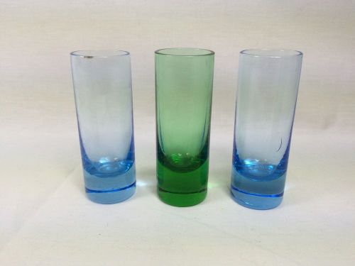 Vintage Blue/Green Glass Tube Shots