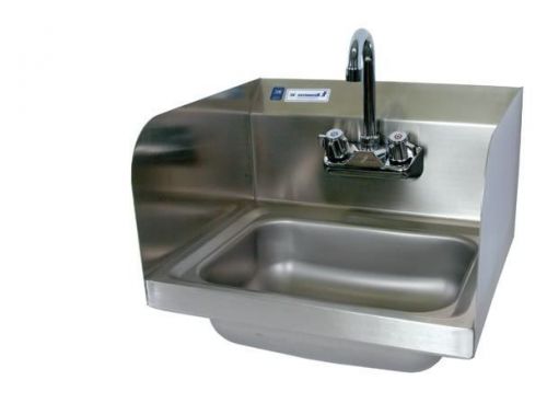 Wall mount hand sink 17&#034; w/ side splashes w/ faucet for sale