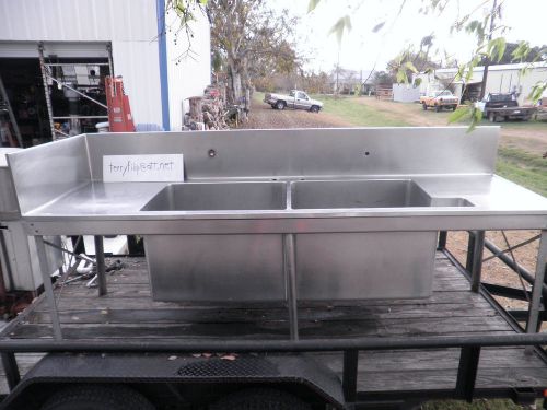 Huge two (2) basin  stainless sink 3 foot depth x 9 foot 108&#034; length shiner tx for sale