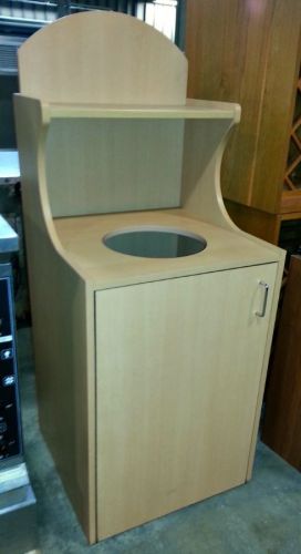 Wood trash receptacle garbage can waste container