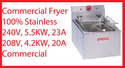 Cecilware el270 commercial deep fryer 240v, 5.5kw, 23a heavy duty for sale