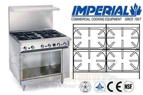 Imperial commercial restaurant range 36&#034; w/ 4 burners nat gas ir-4-s18-xb for sale
