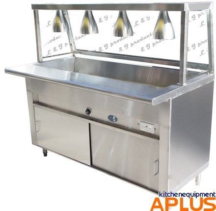 L&amp;j 60&#034; electric cafeteria table 4 pans 1 element stainless model ectl-60 for sale