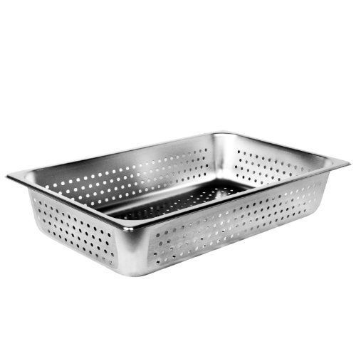 Excellante Full Size 4-Inch Deep Perforated 24 Gauge Steam Pans