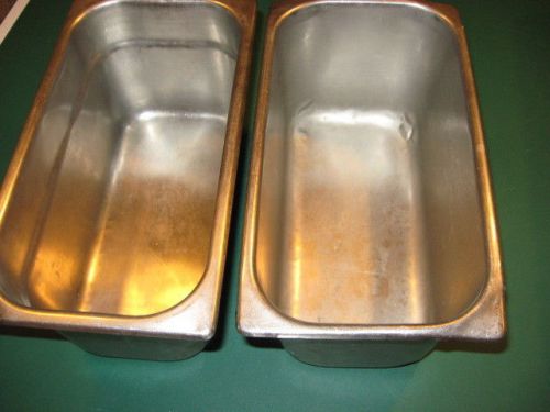 (2) Steam Table Pans 1/3 Size 7&#034; x 13&#034;,6&#034; deep Stainless Steel
