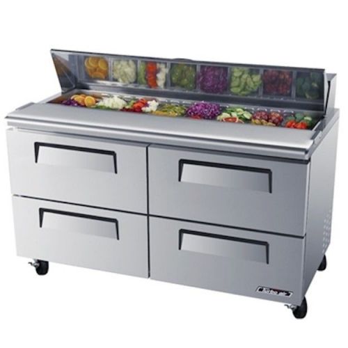 New turbo air 60&#034; super deluxe stainless steel sandwich &amp; salad prep! 4 drawers! for sale