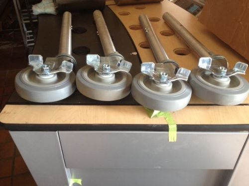 Set of 4 - 24&#034; Stainless Steel Legs with Casters
