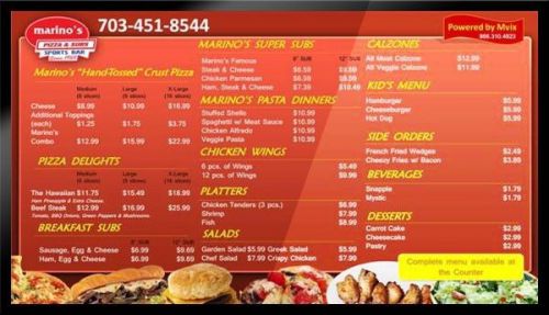 Digital menu boards for restaurants,bakeries,cafeteria,bar,coffee shop,pizzeria. for sale