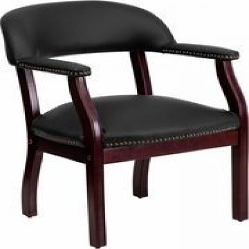 Flash Furniture B-Z105-LF-0005-BK-LEA-GG Black Leather Conference Chair