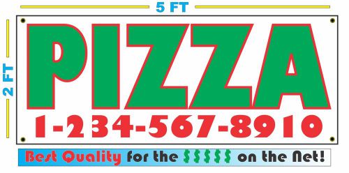PIZZA w/ CUSTOM PHONE Giant Size All Weather Banner Sign Best Quality of the $$$
