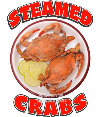 Crab Steamed Seafood Food Truck Concession Restaurant Vinyl Menu Decal 14&#034;