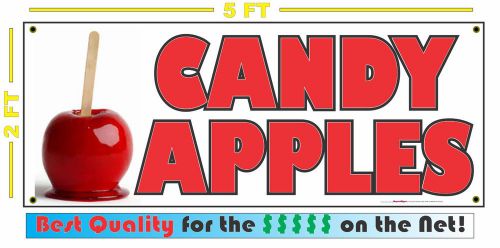 Full Color CANDY APPLES BANNER Sign NEW Larger Size Restaurant Box Cart