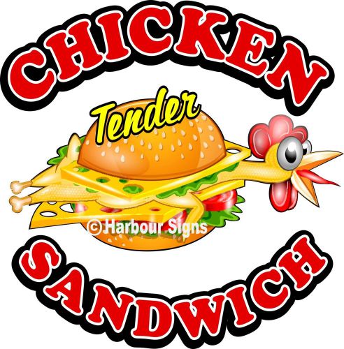 Chicken Sandwich Decal 14&#034; Tender Restaurant Concession Food Truck Van Menu