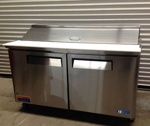 2 door refrigerated sandwich salad table turbo air mst-60 #2097 prep cooler for sale