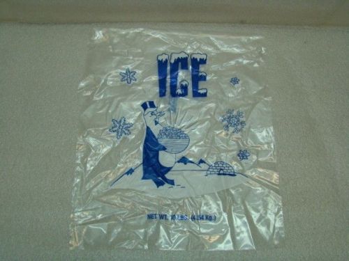 Case of 1000 Printed Ice Bags 10lb, 12&#034; x 21&#034;, 1.5 Mil (#267)