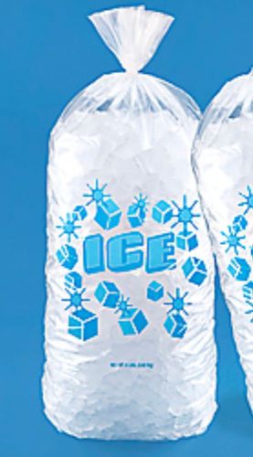 100 - 9 x 17 x 4&#034; - 5 lb. Ice Bags - Preprinted - 1.5 Mil. - Up to -20 degrees