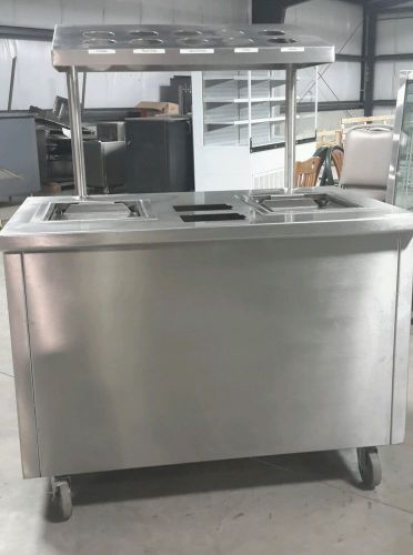 Used Commercial Mobile Buffet Tray, Napkin and Silverware Dispenser Station