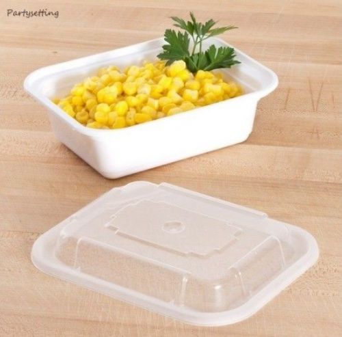 Tripak MT6110W White 12oz VERSAtainer 5x4 Rect Microwavable Container w/Lid 150