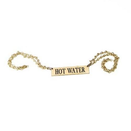 Eastern tabletop 9542w hot water id tag brass w/ black lettering for sale
