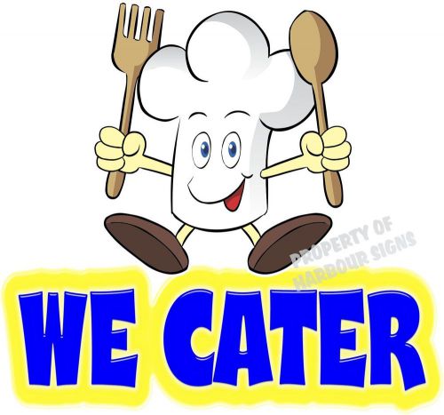 We Cater Restaurant Concession Food Truck Van Catering Vinyl Menu Decal 14&#034;