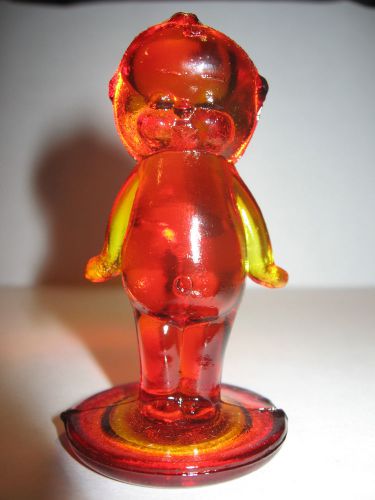 Ruby red amberina glass Kewpie cupie doll uranium girl figurine childs orange NR