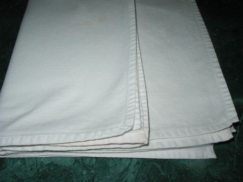 12 WHITE COTTON RESTAURANT QUALITY NAPKINS Used But Clean and Crisp 19&#034;x19&#034;
